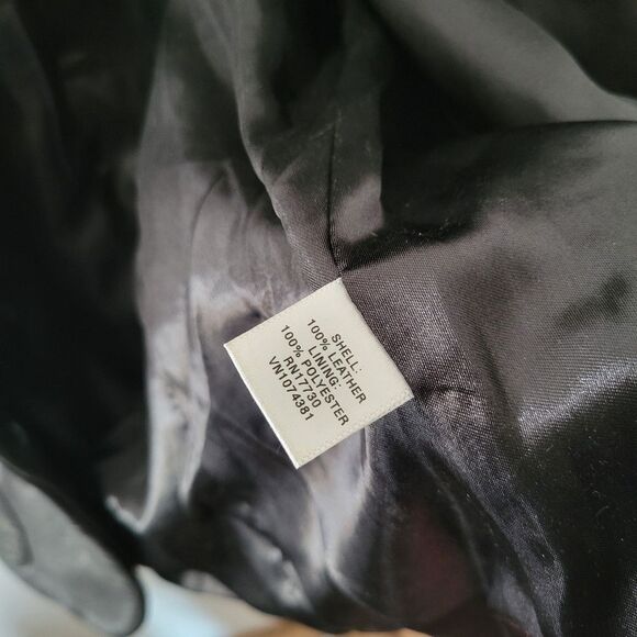 Mossimo Leather Black Women's Blazer Jacket Small Pockets Button - Picture 5 of 9